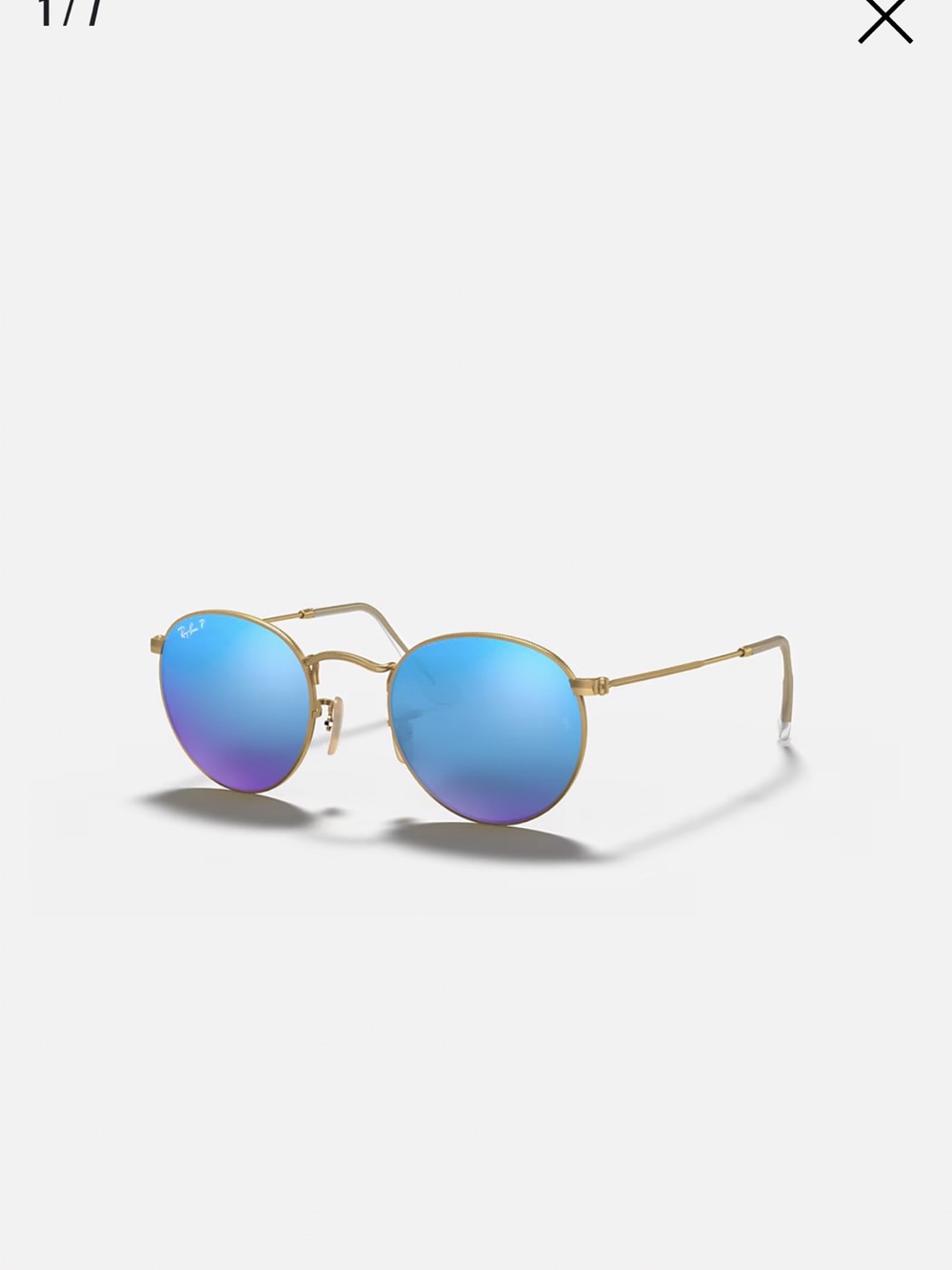 ray-ban round flash polarized blue mirror sunglasses